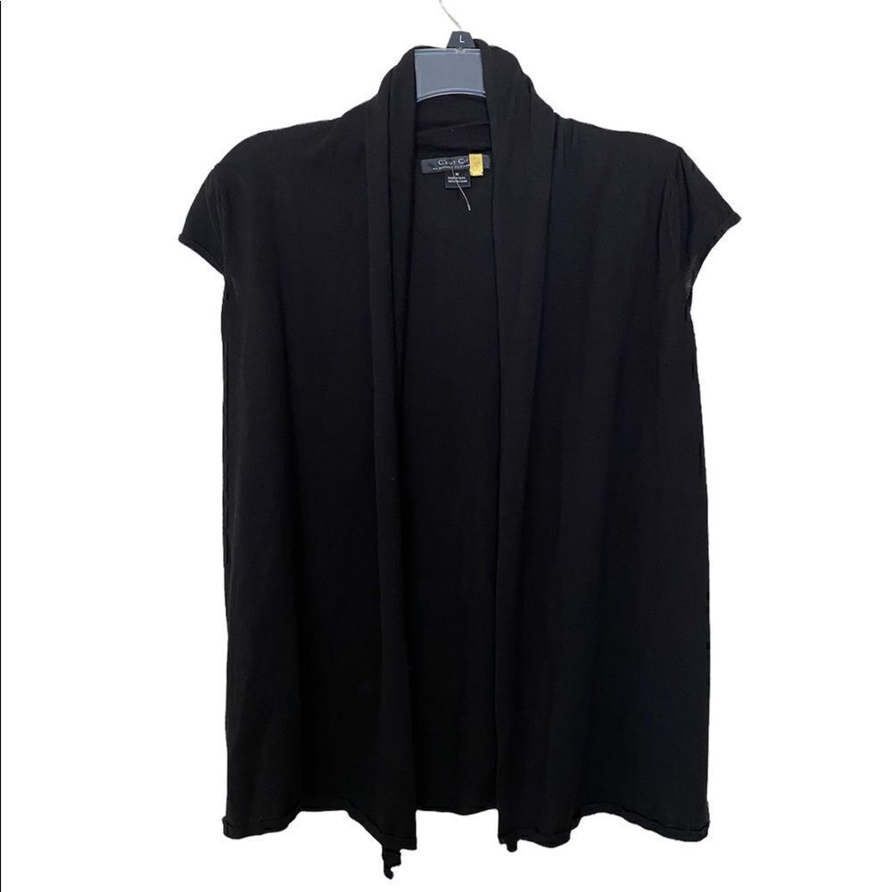 C’est City Black Collared Open cardigan